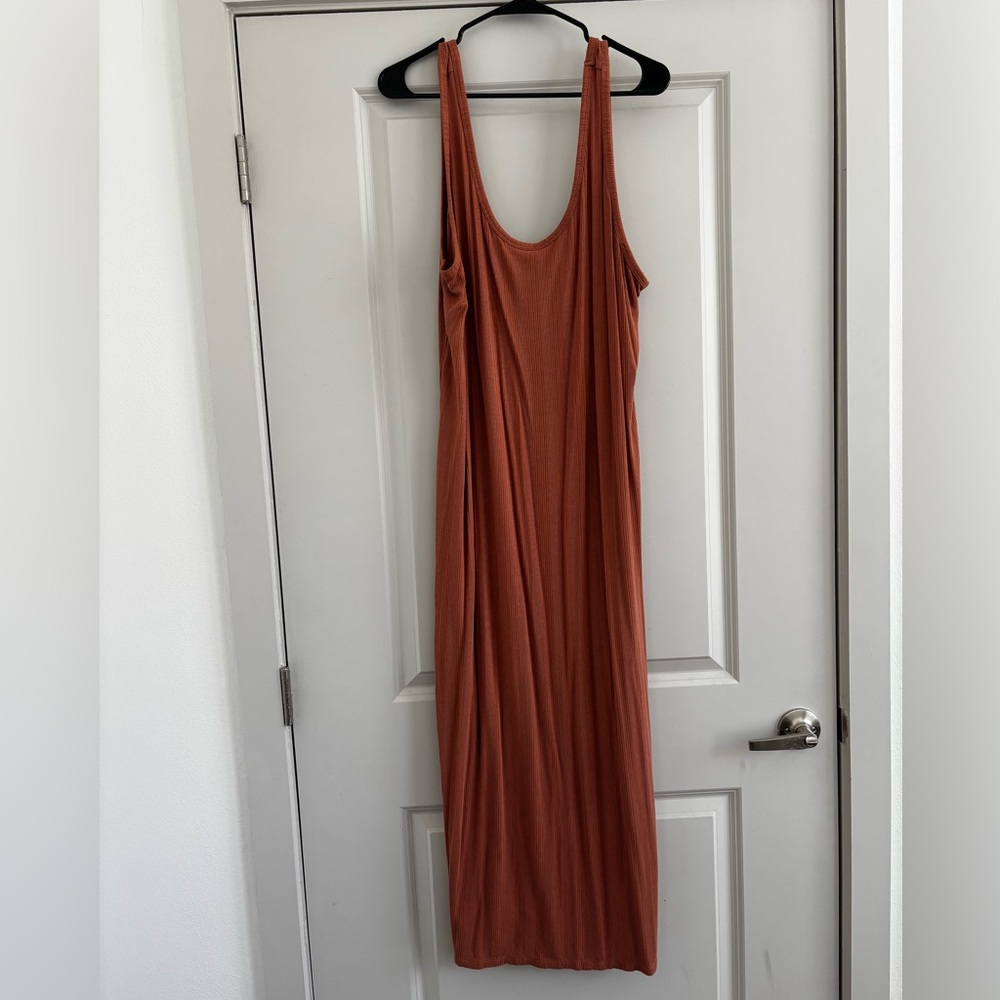Old Navy Orange Sleeveless Scoop Neck Slip Dress